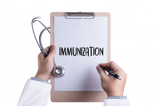 image of paper with the word immunization